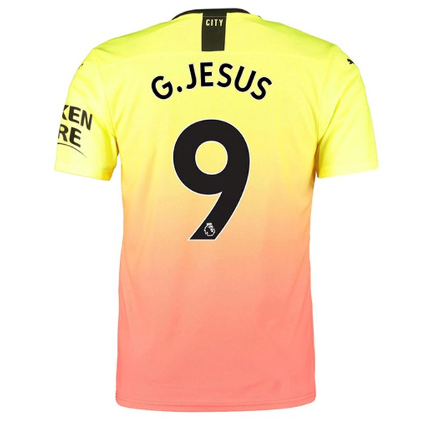 Camiseta Manchester City NO.9 G.Jesus 3ª Kit 2019 2020 Naranja